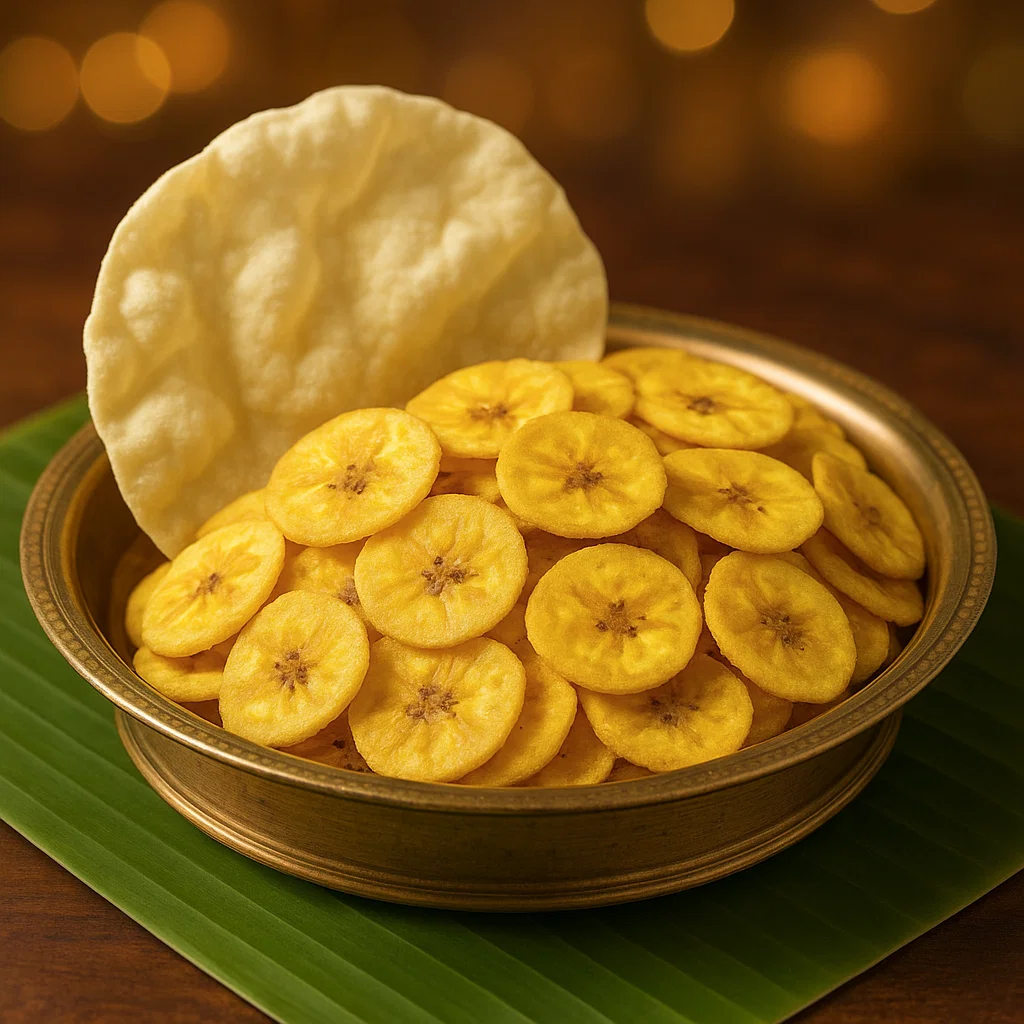 Banana chips and papadam
